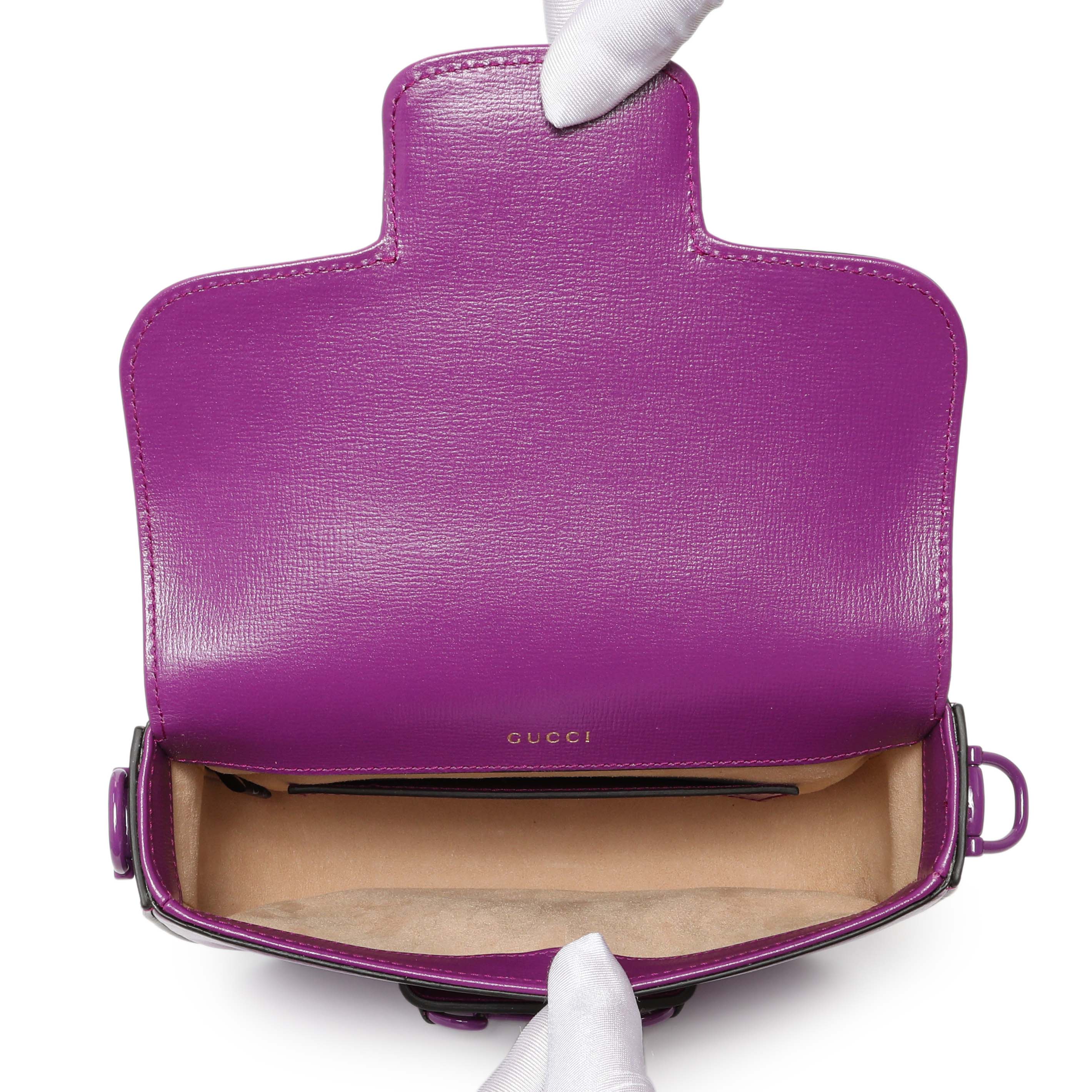 Gucci Purple Calfskin Horsebit 1955 Small Shoulder Bag