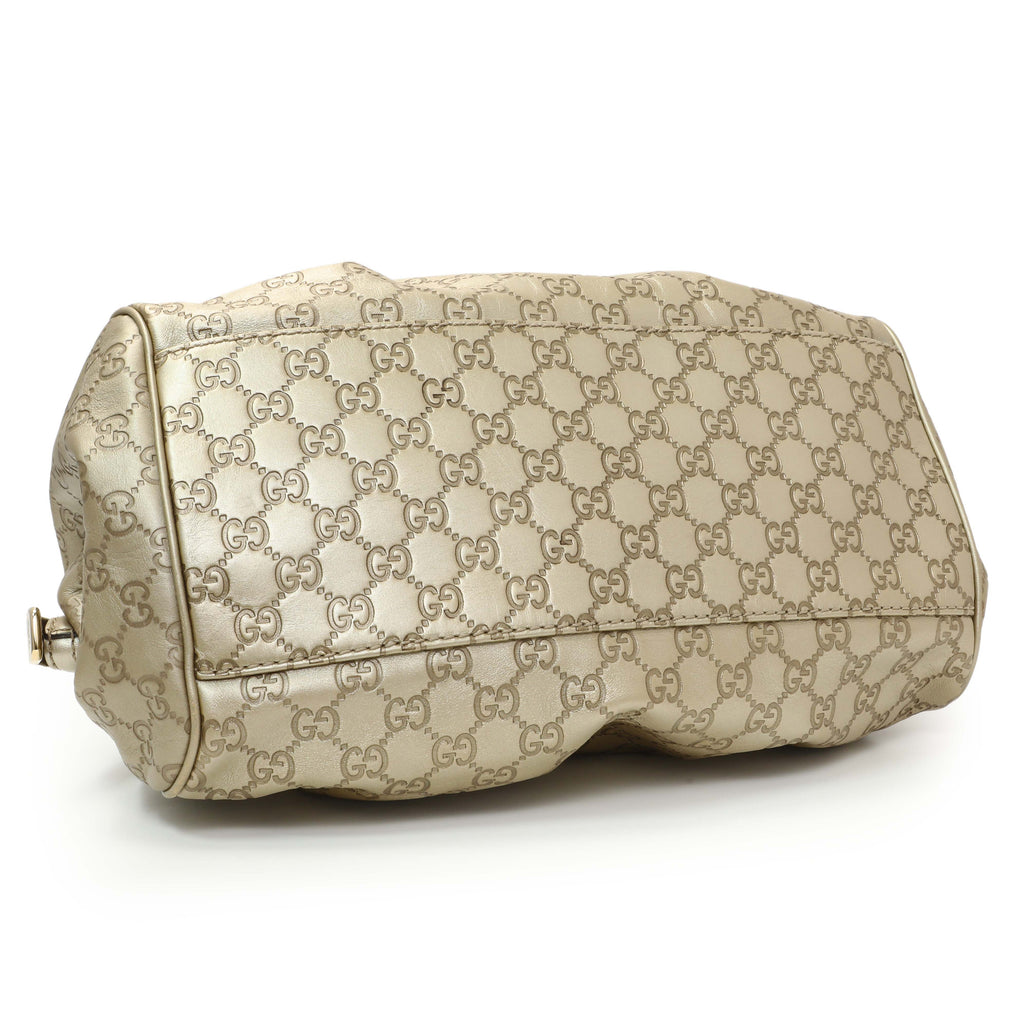 Gucci Gold Guccissima Sukey Boston Bag