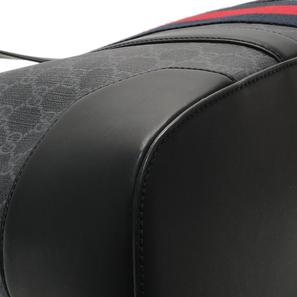 Gucci Black GG Supreme Monogram Web Tote