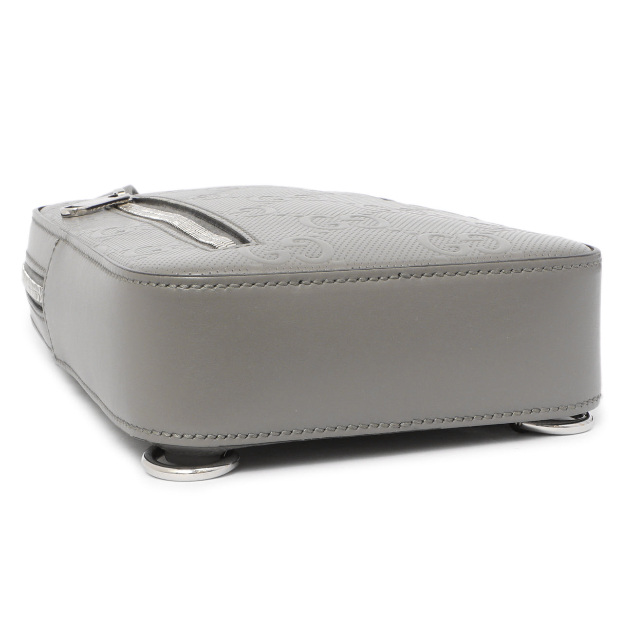 Gucci Grey Calfskin GG Tennis Embossed Sling Backpack