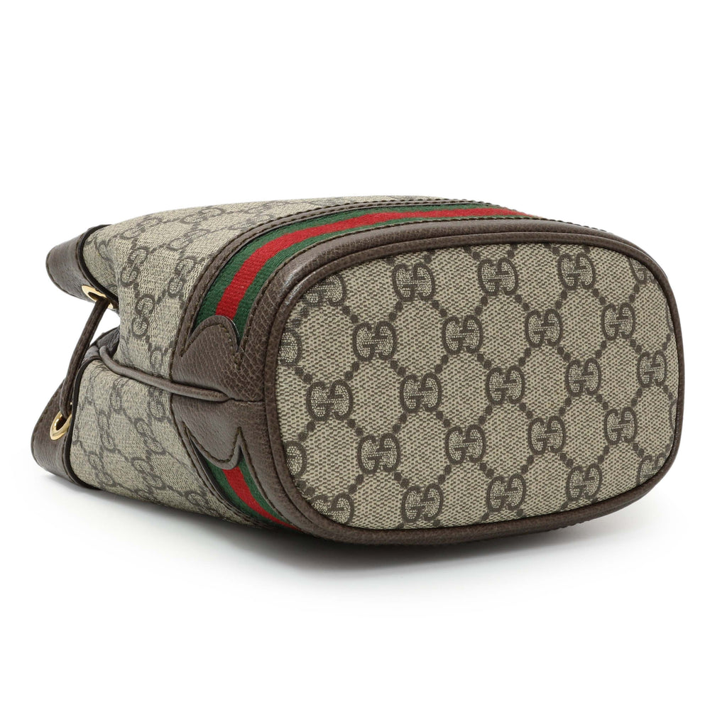 Gucci GG Supreme Monogram Web Mini Ophidia Bucket Bag