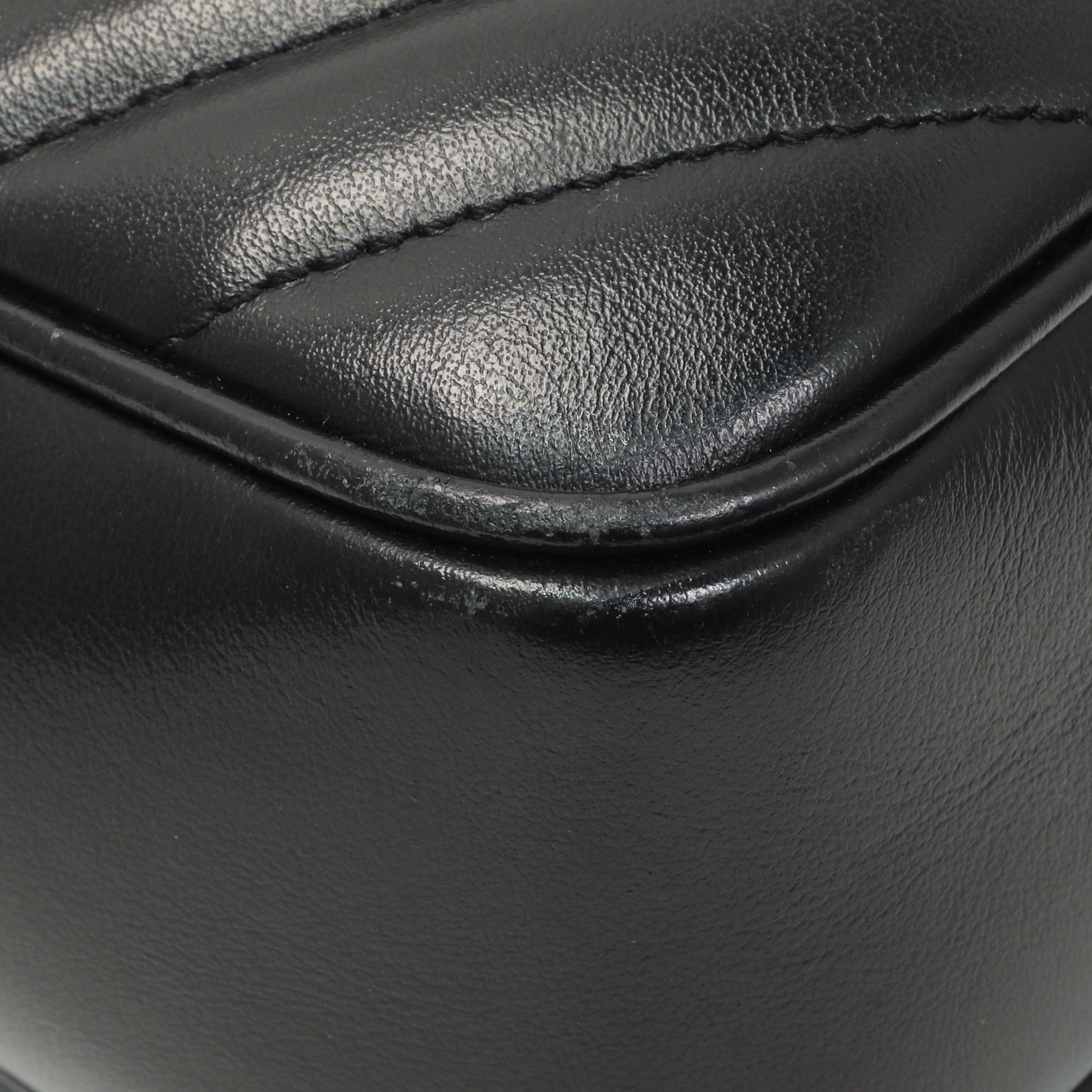 Saint Laurent Black Calfskin Matelasse Monogram Lou Camera Bag