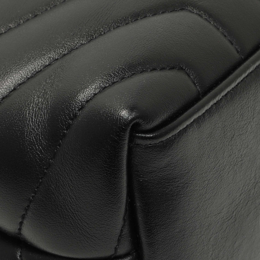 Saint Laurent Black Calfskin Y Quilted Monogram Small Loulou Chain Satchel