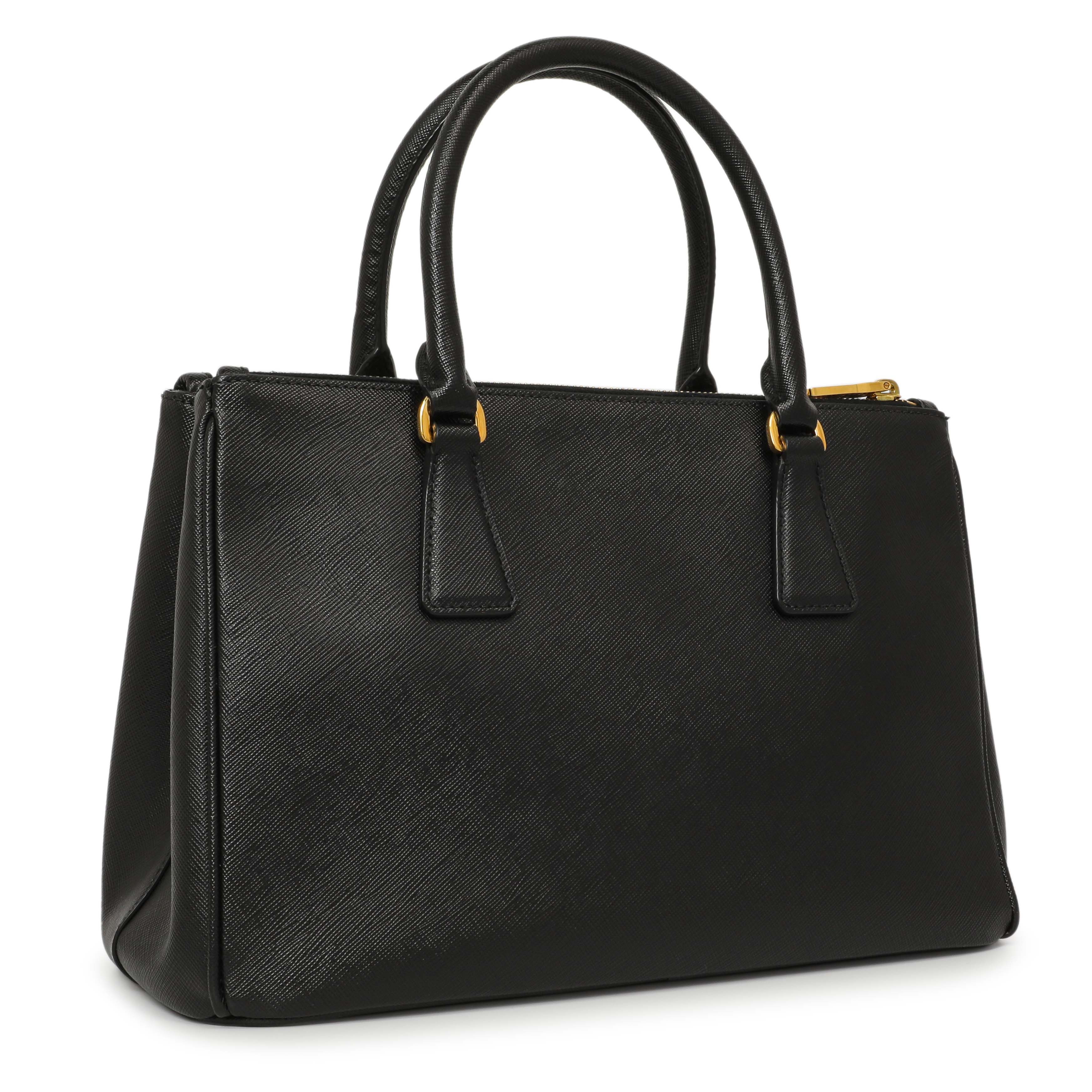 Prada Black Saffiano Small Galleria Double Zip Tote