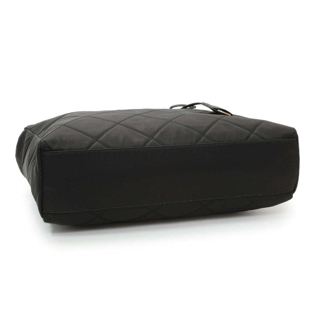 Prada Black Re-Nylon Triangle Stitched Re-Edition 1995 Chaine Large Shoulder Bag