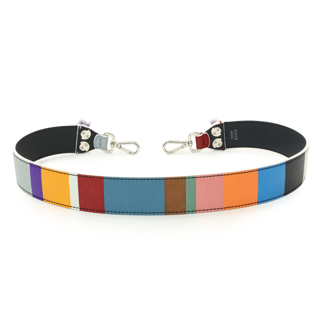 Fendi Multicolor Calfskin Striped Monster Strap You