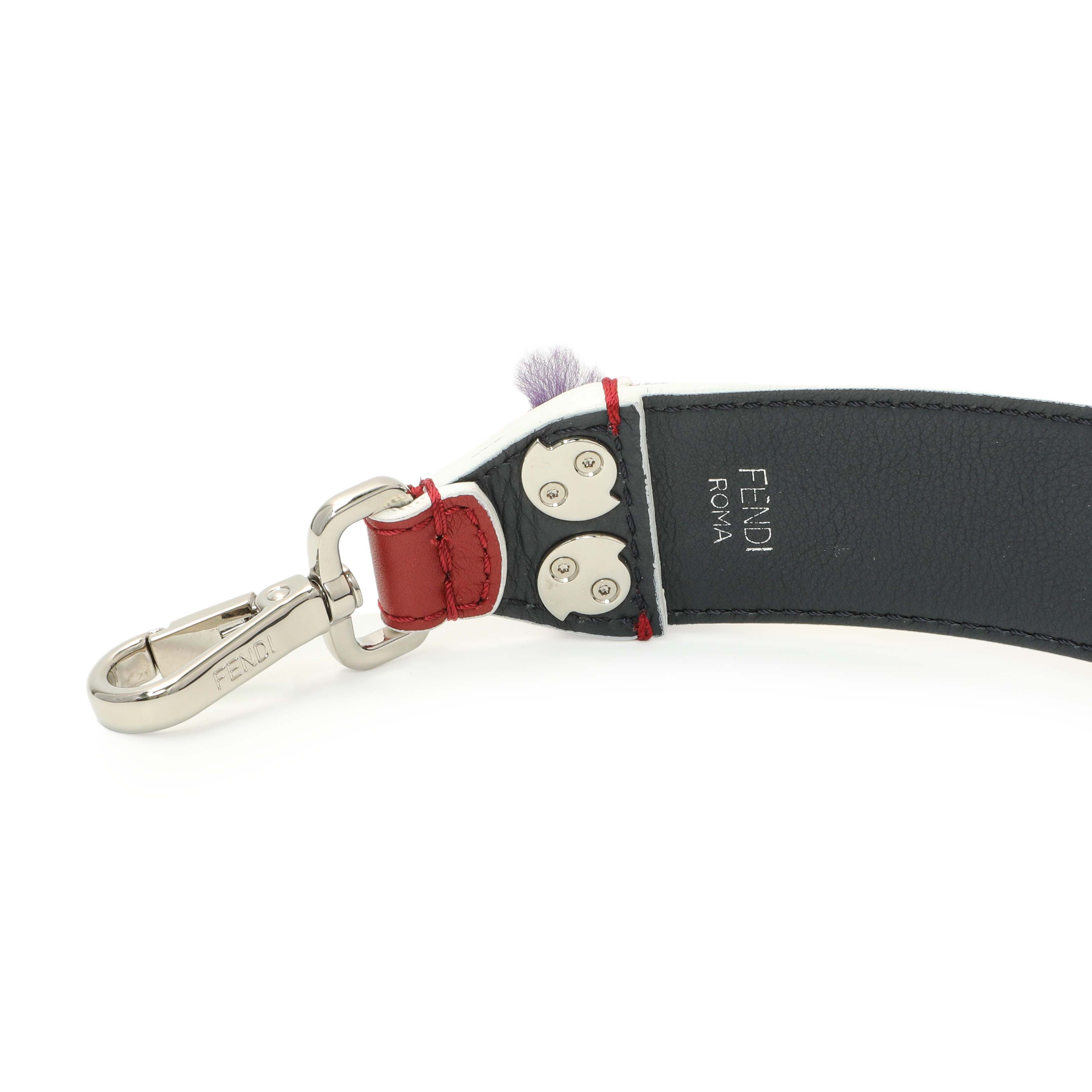 Fendi Multicolor Calfskin Striped Monster Strap You