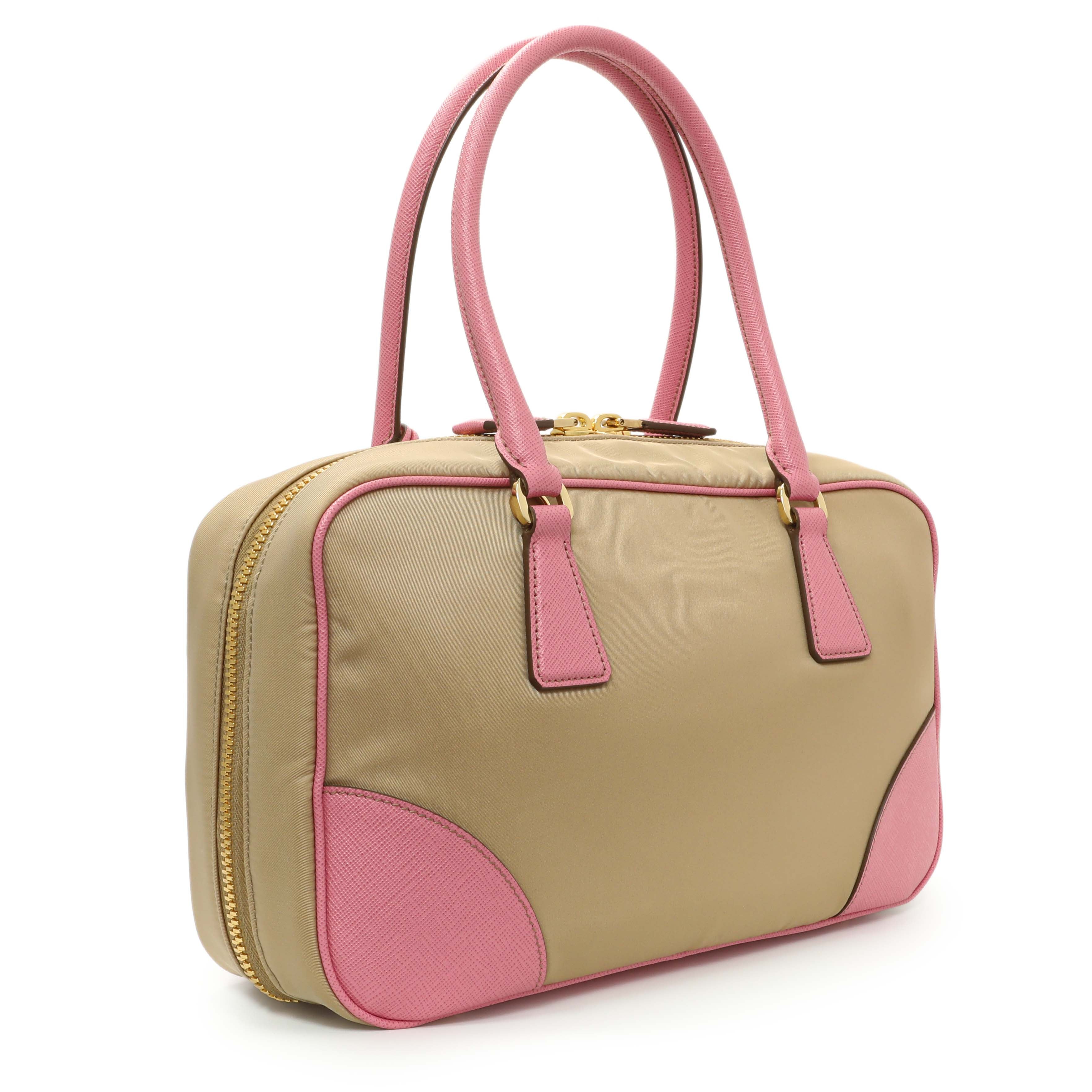 Prada Camel Re-Nylon Saffiano Medium Re-Edition 1978 Tote