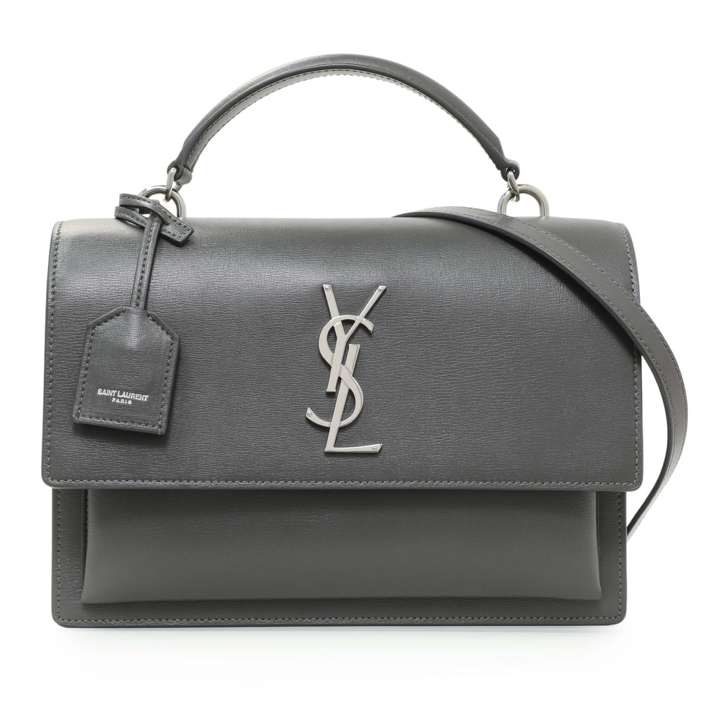 Saint Laurent Grey Calfskin Medium Monogram Sunset