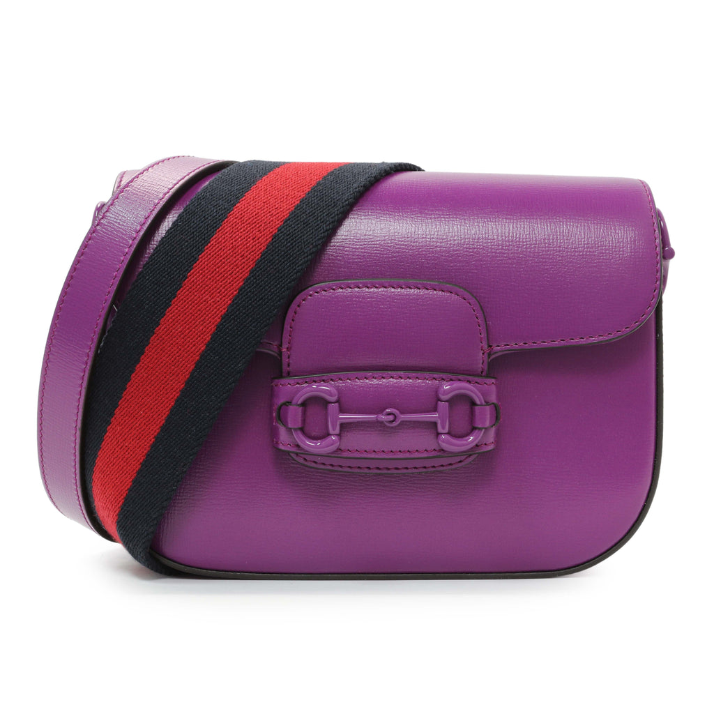 Gucci Purple Calfskin Horsebit 1955 Small Shoulder Bag