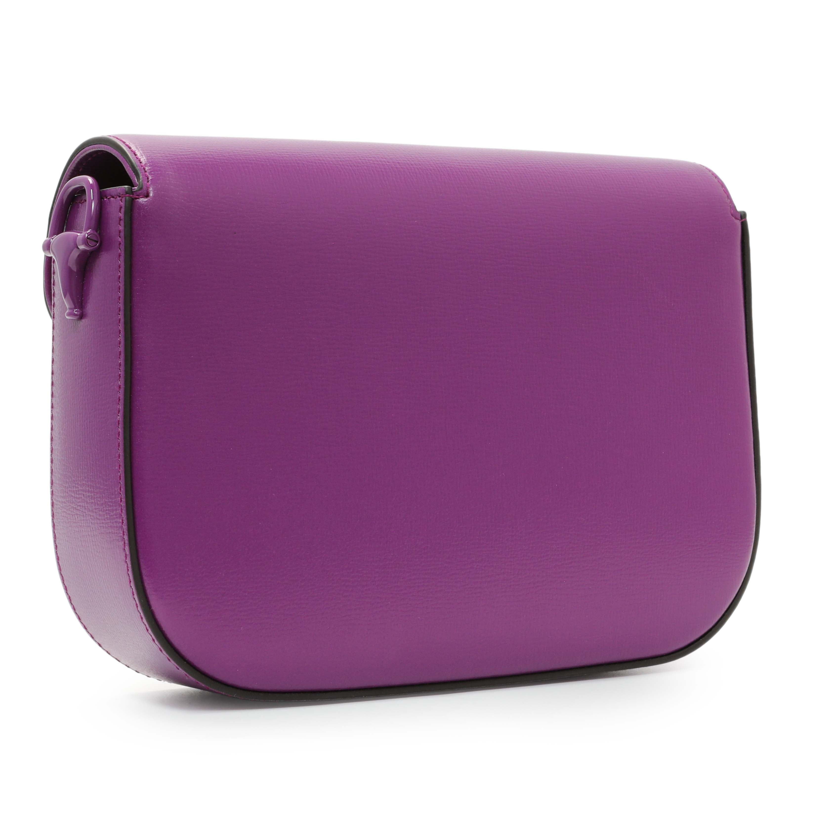 Gucci Purple Calfskin Horsebit 1955 Small Shoulder Bag