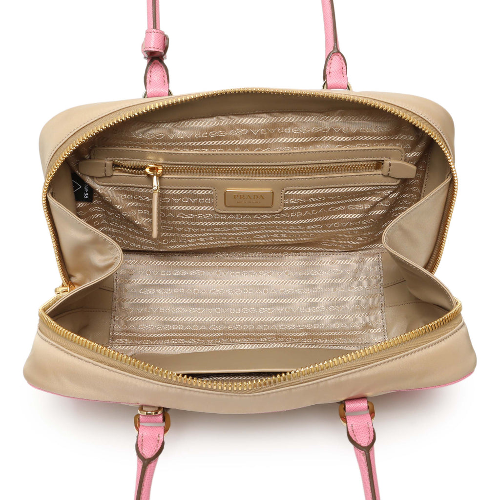 Prada Camel Re-Nylon Saffiano Medium Re-Edition 1978 Tote