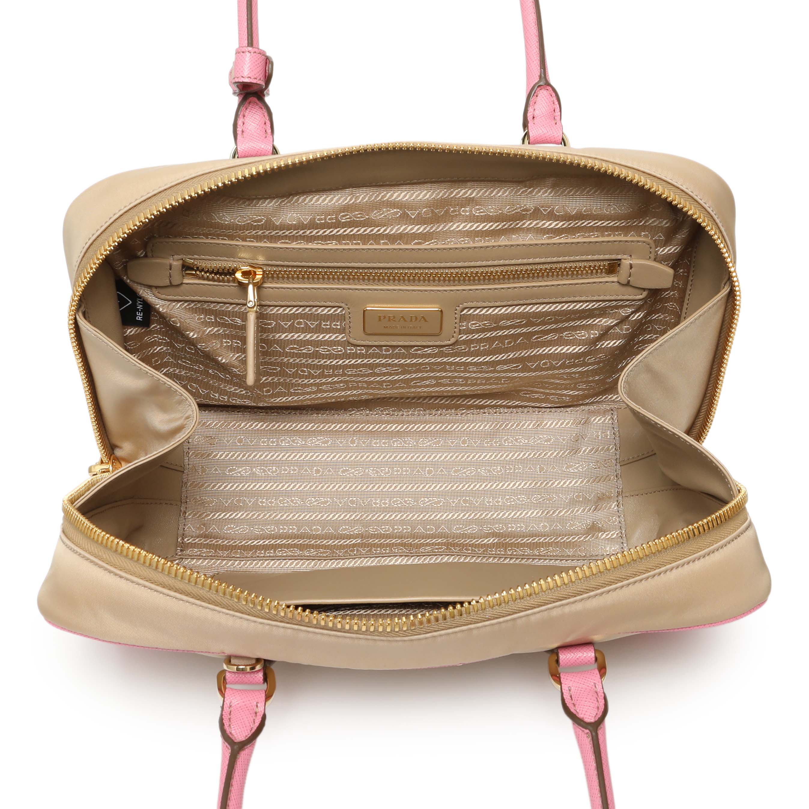 Prada Camel Re-Nylon Saffiano Medium Re-Edition 1978 Tote