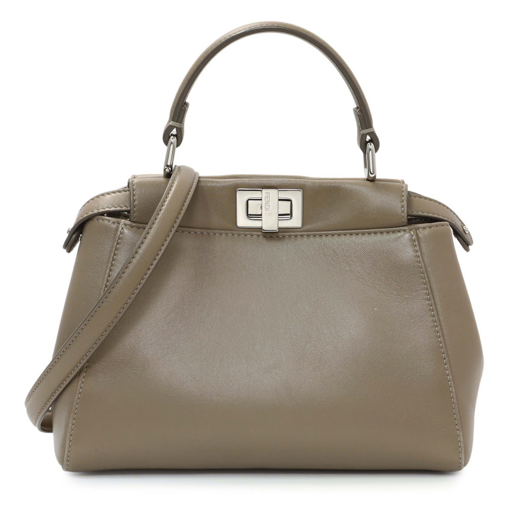Fendi Tortora Nappa Mini Peekaboo Iconic Satchel