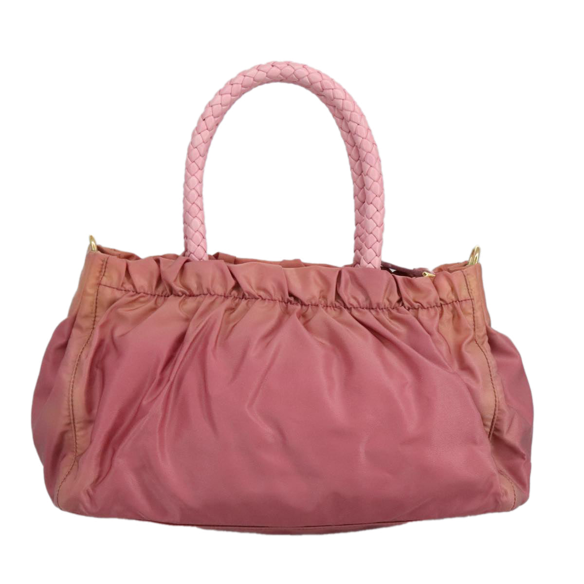 PRADA Hand Bag Nylon 2way Pink Gold 100093