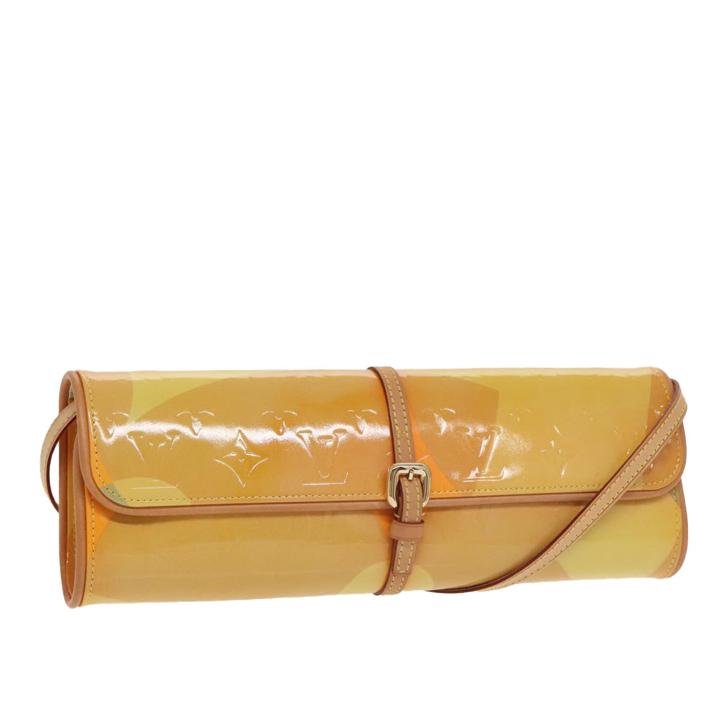 LOUIS VUITTON Monogram Vernis Pochette Fleur Bag Yellow M91118 LV 100844V