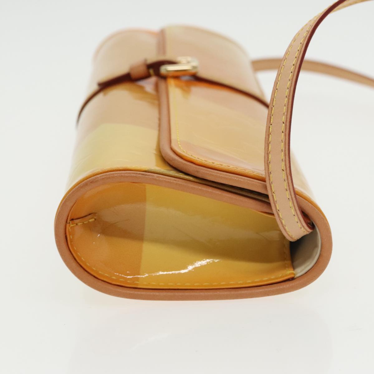 LOUIS VUITTON Monogram Vernis Pochette Fleur Bag Yellow M91118 LV 100844V