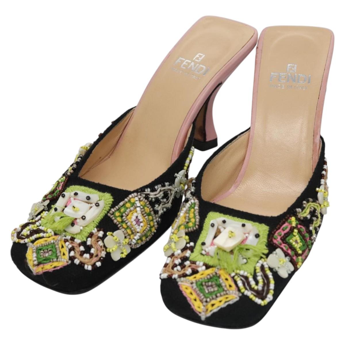 FENDI High Heels Canvas 35 1/2 Pink 101094