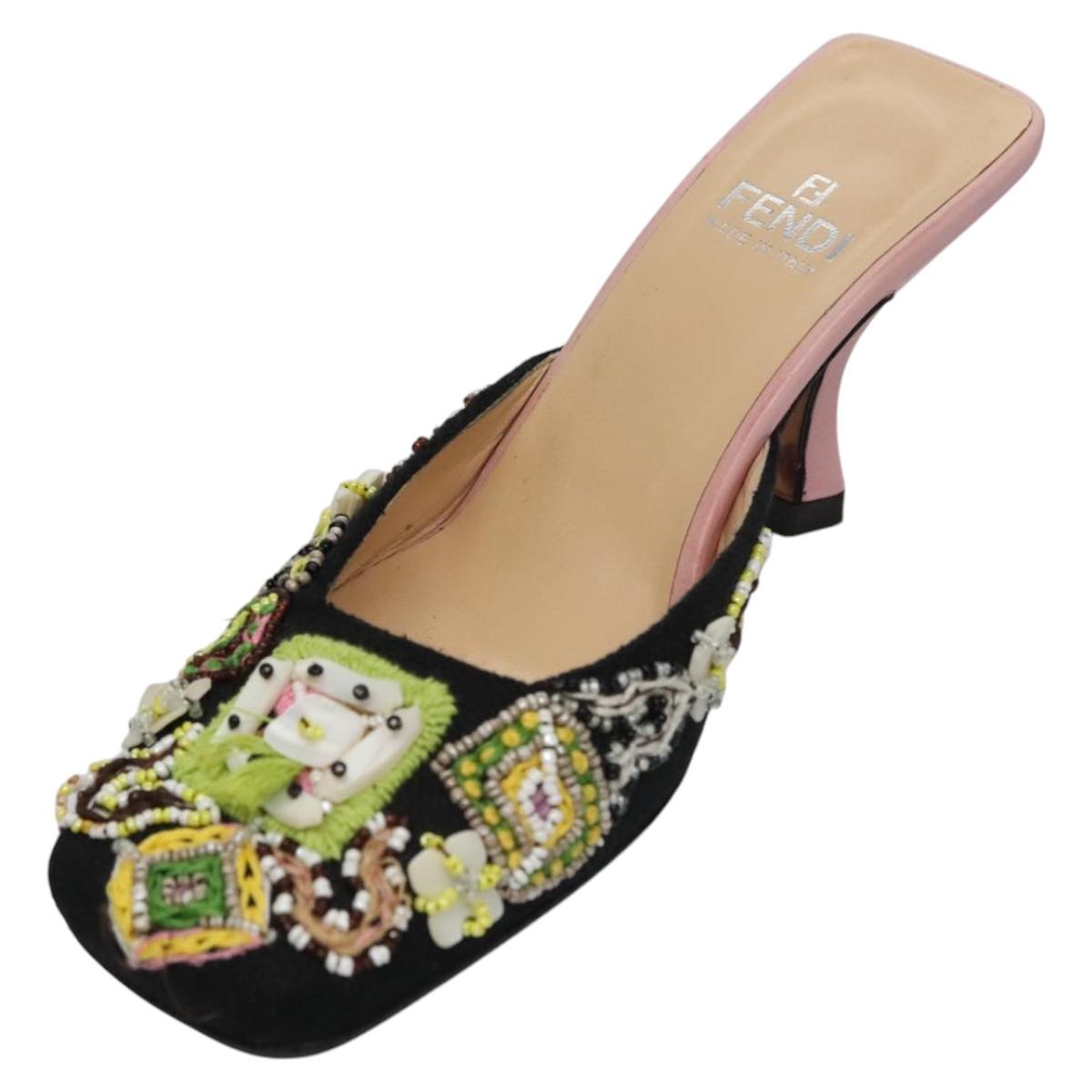 FENDI High Heels Canvas 35 1/2 Pink 101094