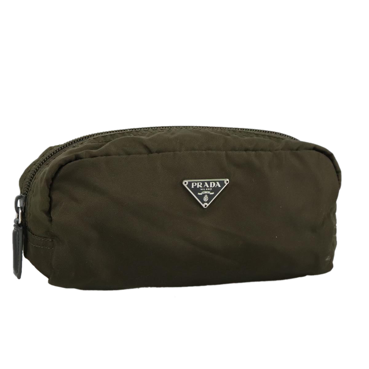 PRADA Pouch Nylon Khaki 101120