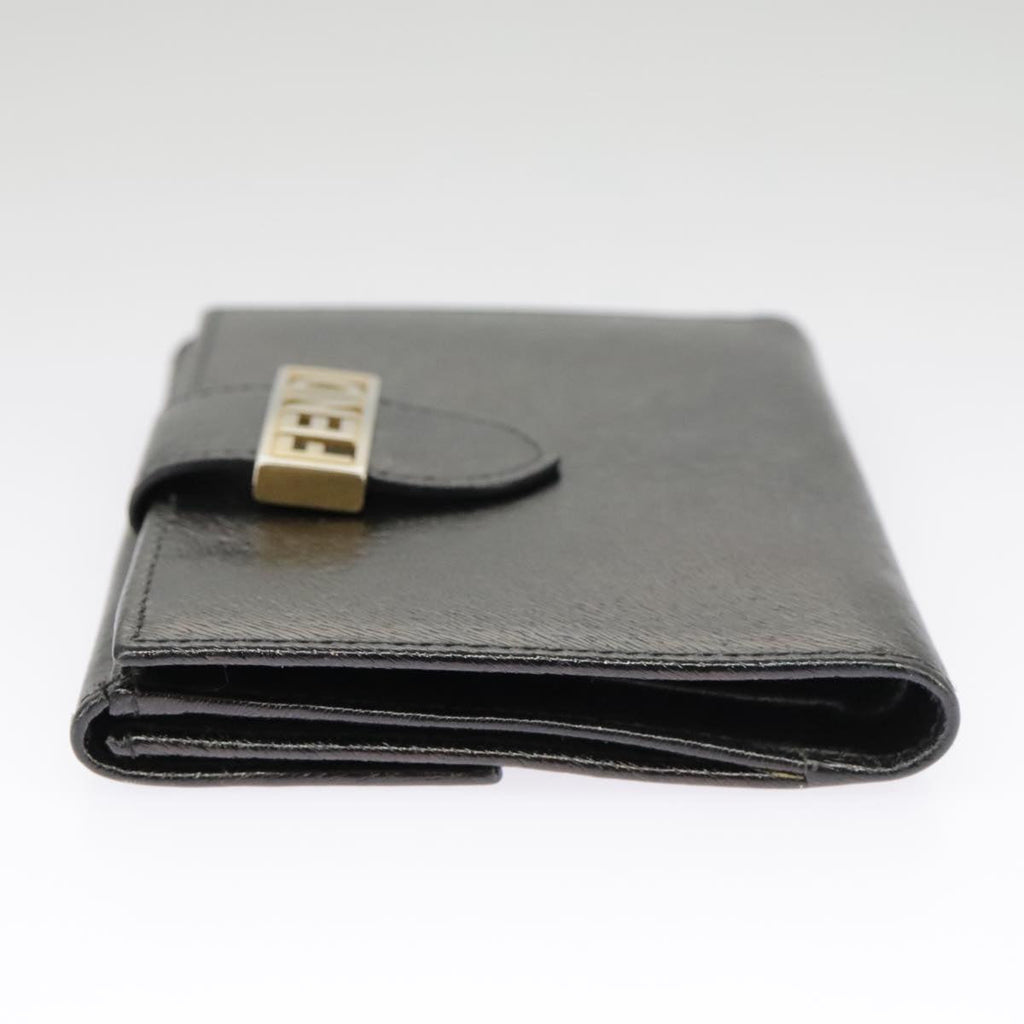 FENDI Wallet Leather Black 101125