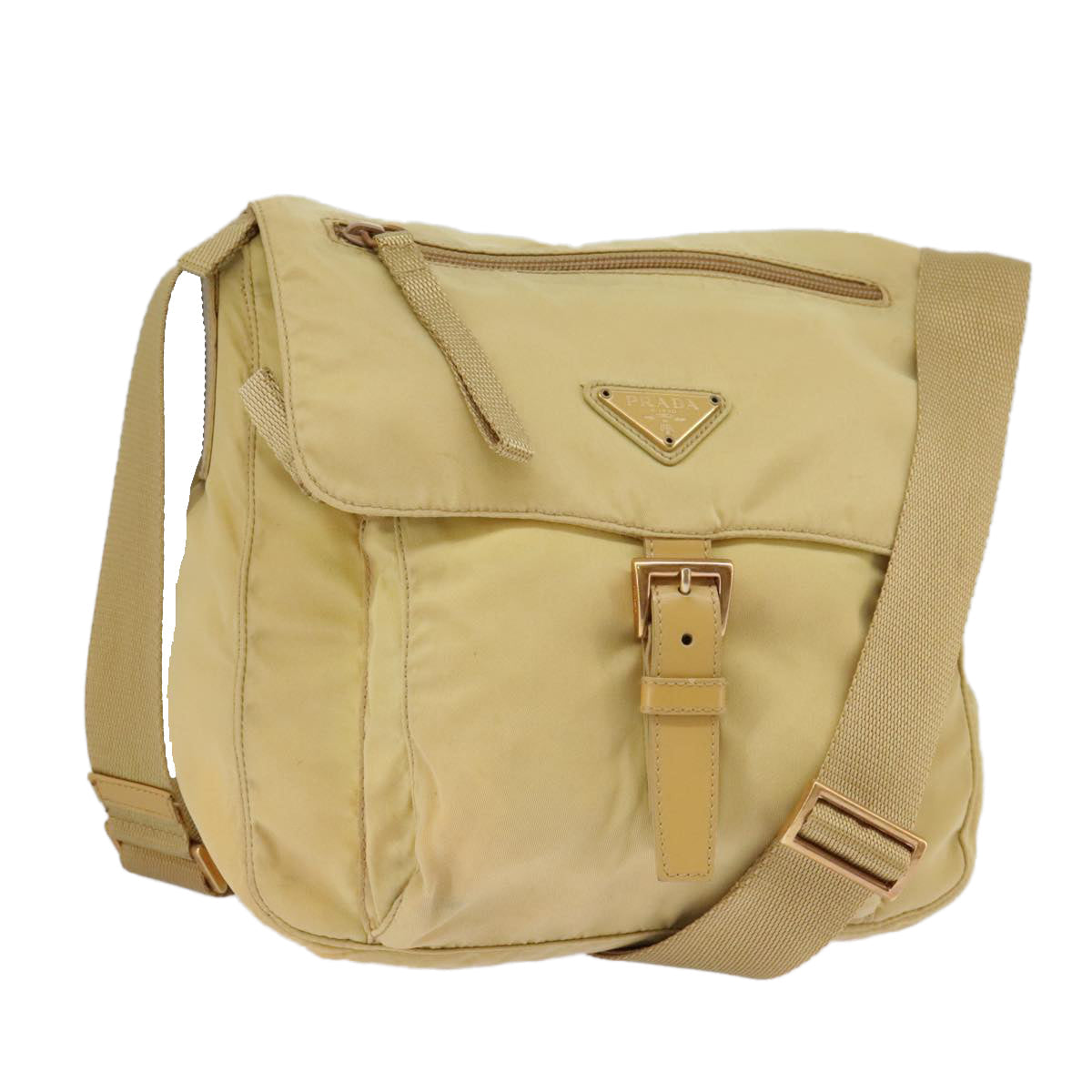 PRADA Shoulder Bag Nylon Beige 101189