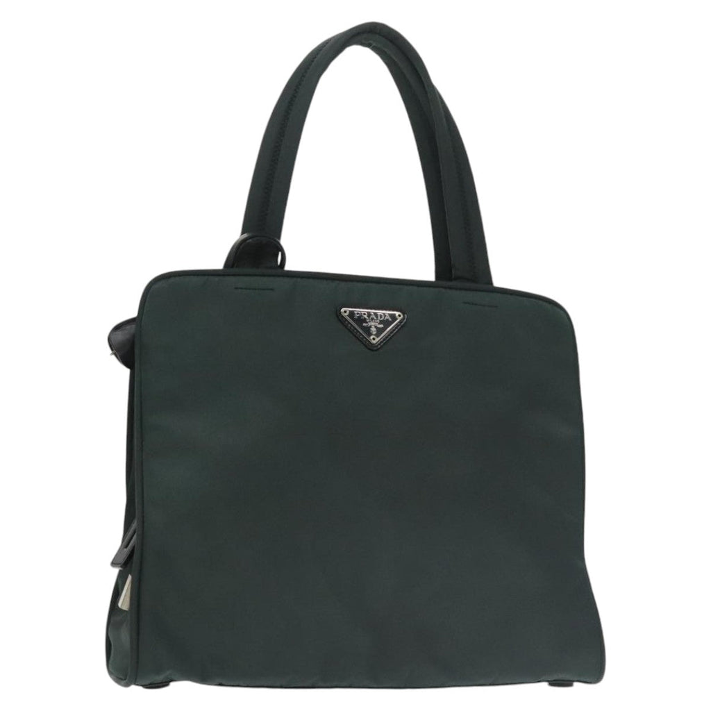 PRADA Hand Bag Nylon Green Silver 101284