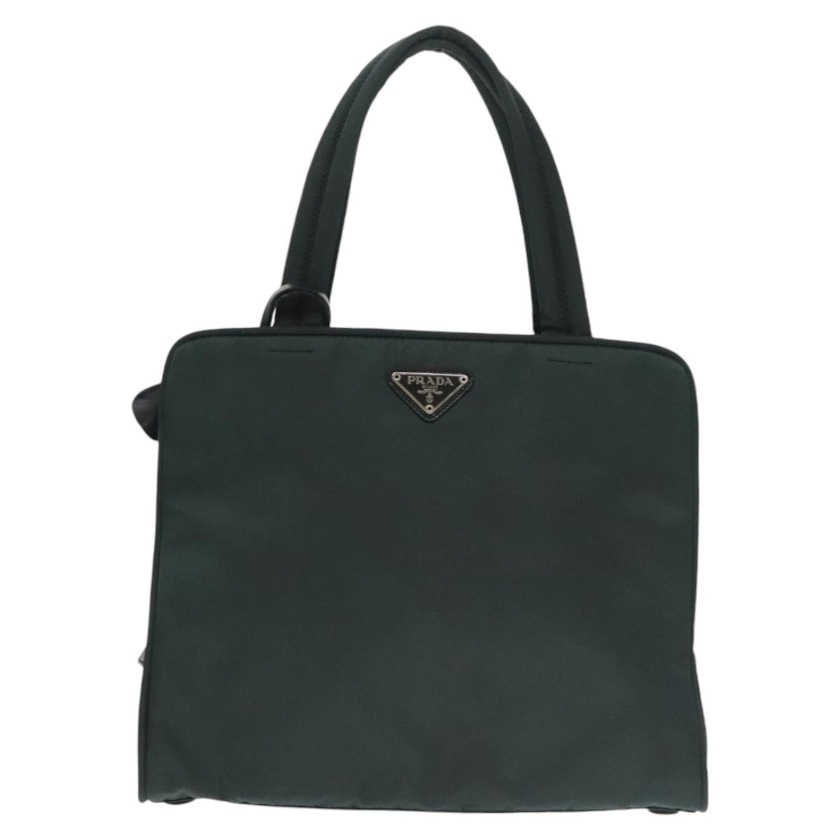PRADA Hand Bag Nylon Green Silver 101284