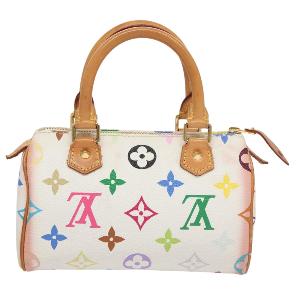 LOUIS VUITTON Monogram Multicolor Mini Speedy Hand Bag White M92645 101826V