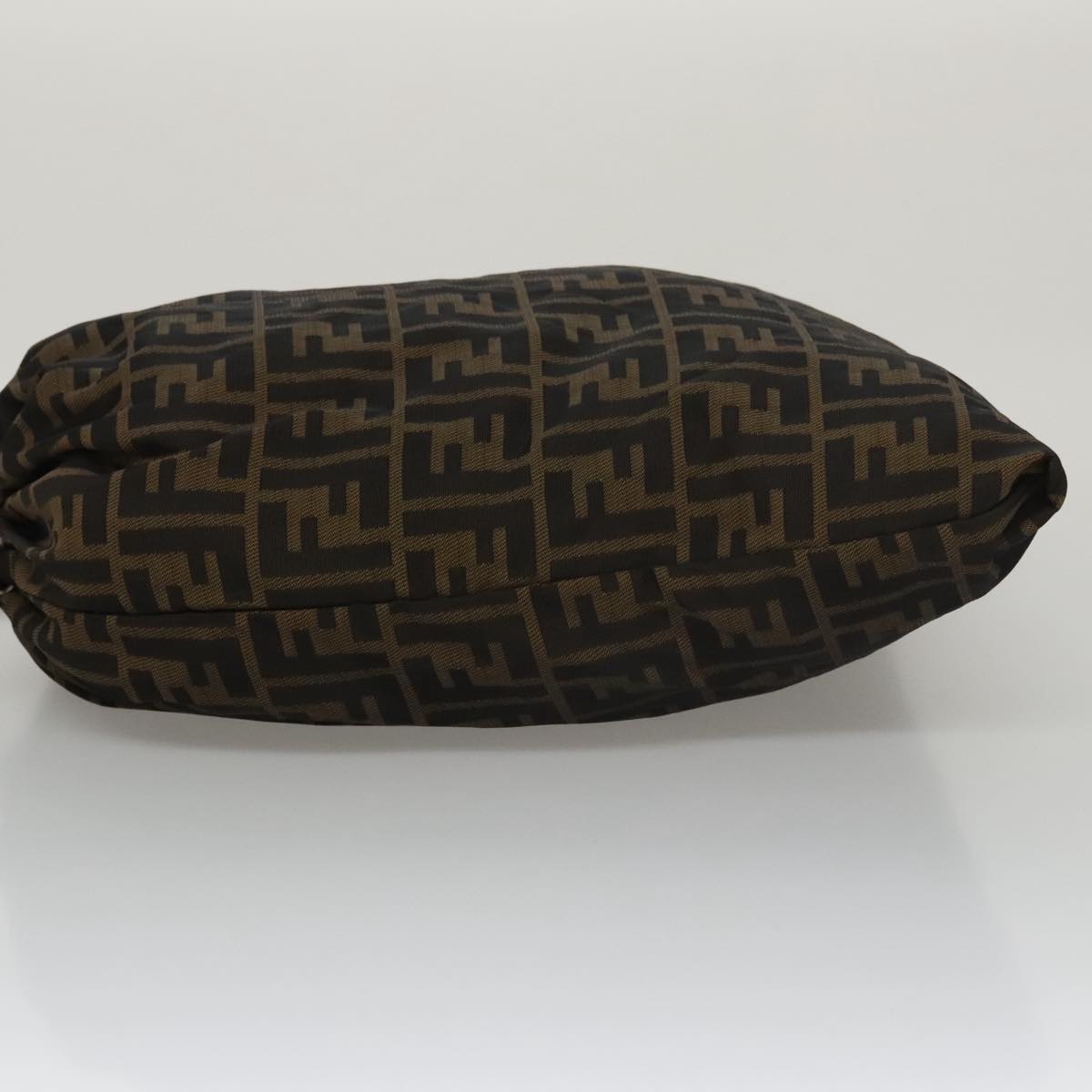 FENDI Zucca Canvas Drawstring Bag Brown Black 101941