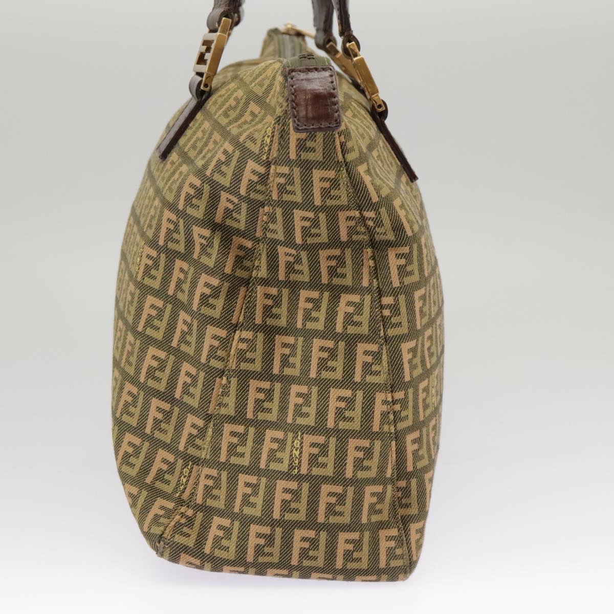 FENDI Zucchino Canvas Hand Bag Khaki 8BH138 102160