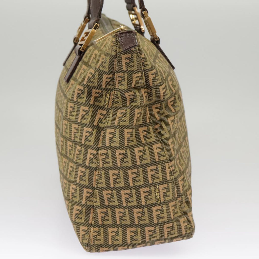 FENDI Zucchino Canvas Hand Bag Khaki 8BH138 102160