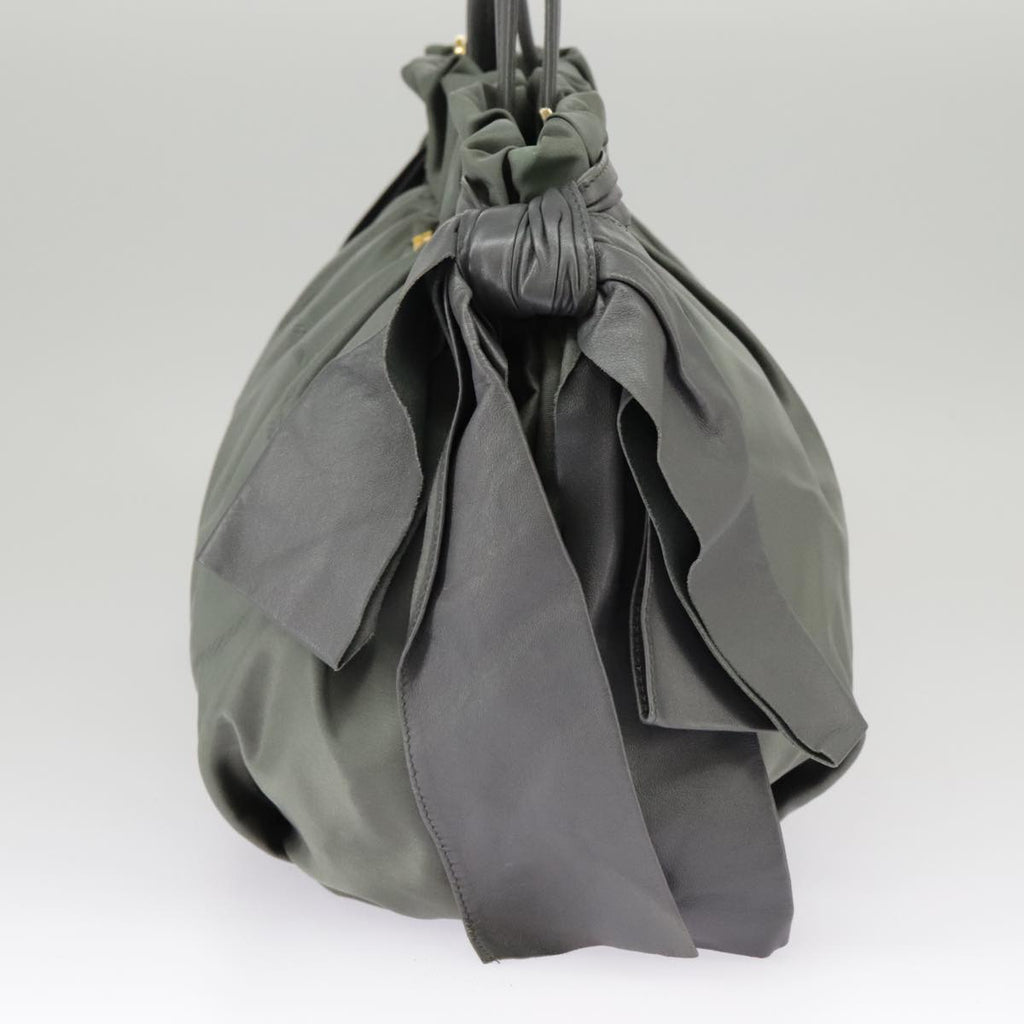 PRADA Hand Bag Nylon 2way Khaki Gold 102289