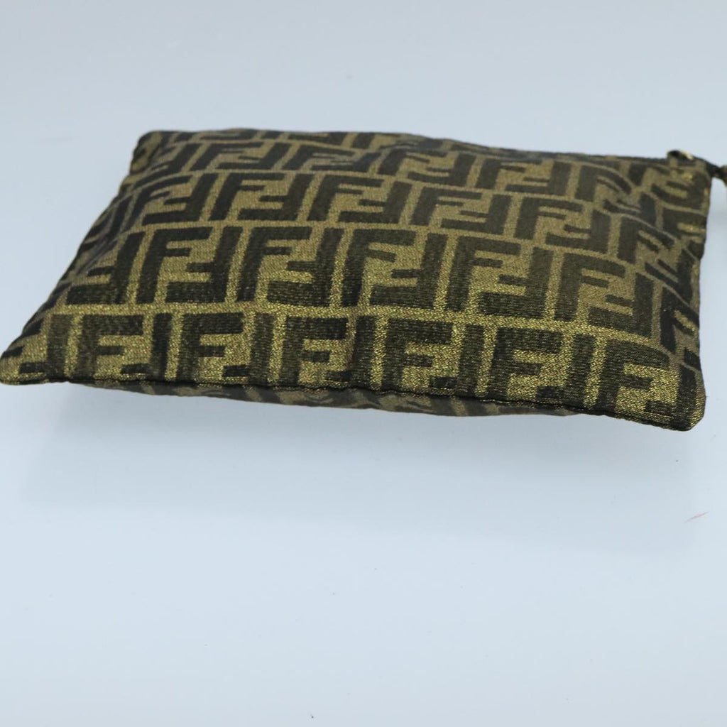 FENDI Zucca Canvas Pouch Gold 102385