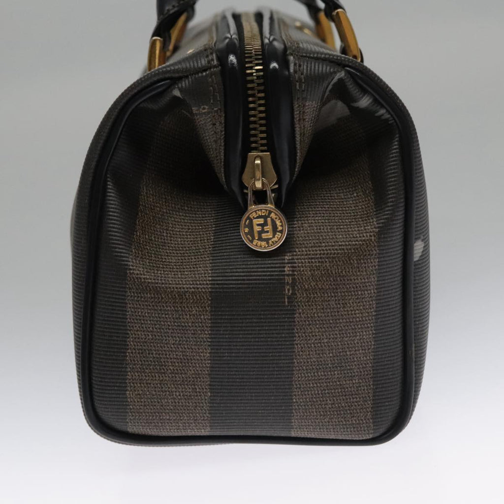 FENDI Pecan Canvas Hand Bag Brown Black gold 102870