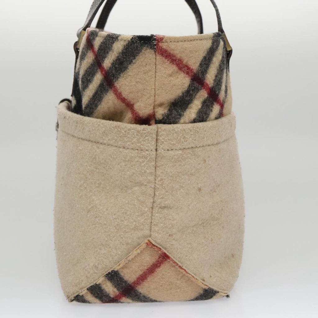 BURBERRY Blue Label Nova Check Hand Bag Wool Beige 103260