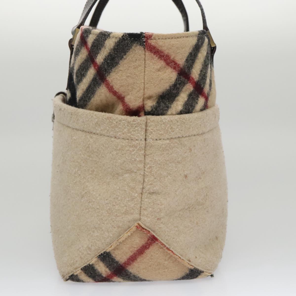 BURBERRY Blue Label Nova Check Hand Bag Wool Beige 103260