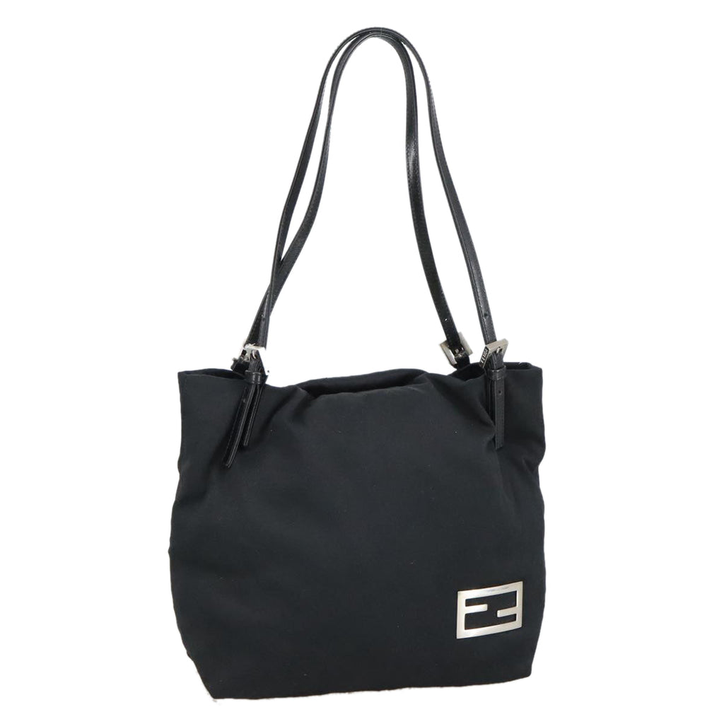FENDI Shoulder Bag Nylon Black Silver 103439