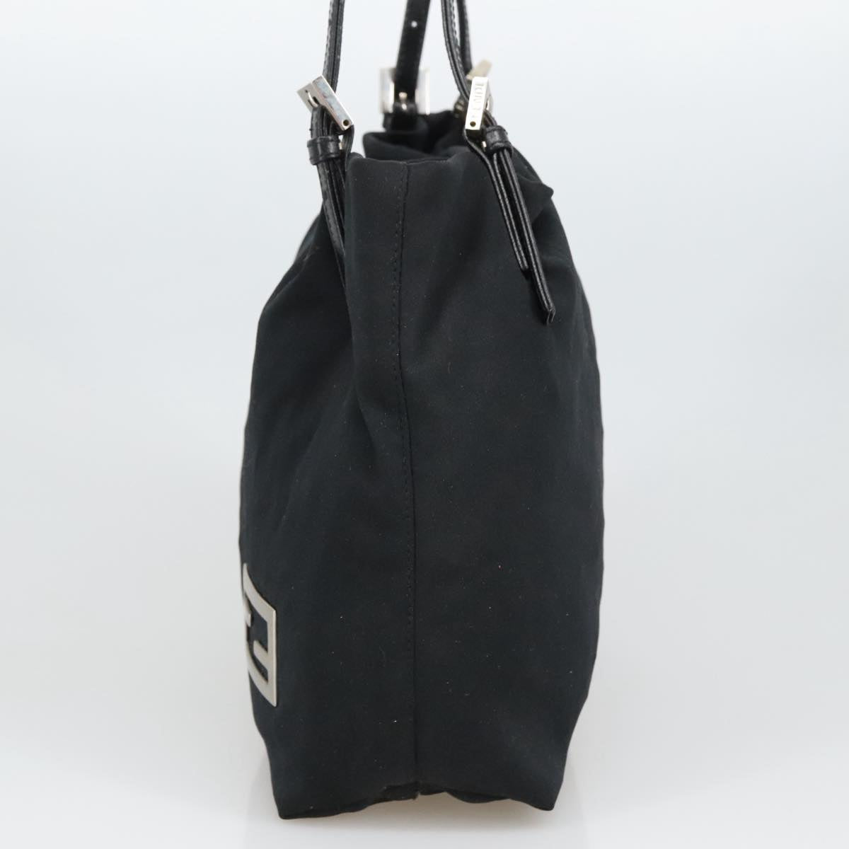 FENDI Shoulder Bag Nylon Black Silver 103439