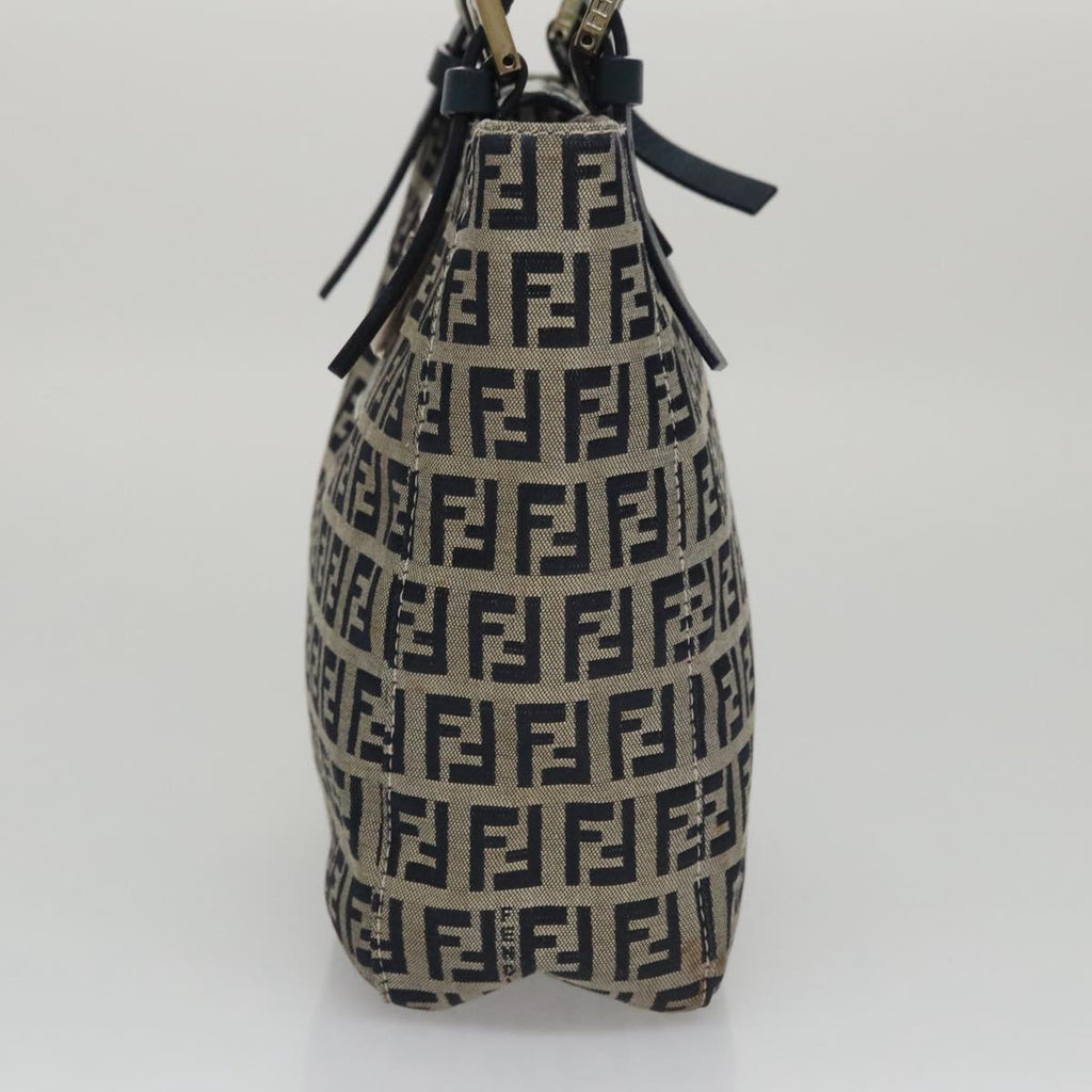 FENDI Zucchino Canvas Hand Bag Navy 104306