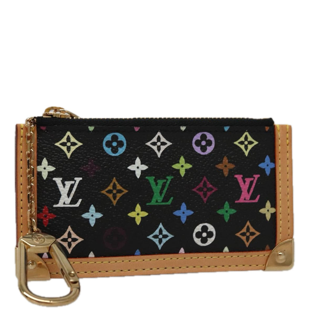 LOUIS VUITTON Monogram Multicolor Pochette Cles Purse Black M92654 104416SV
