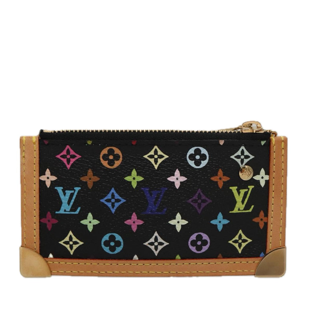 LOUIS VUITTON Monogram Multicolor Pochette Cles Purse Black M92654 104416SV