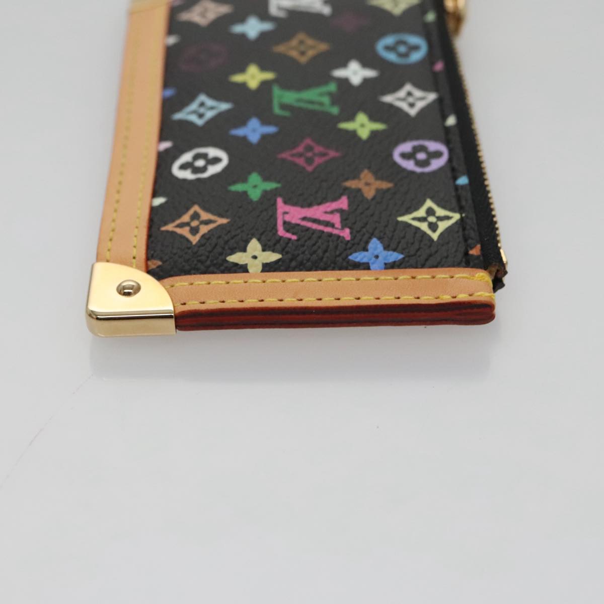 LOUIS VUITTON Monogram Multicolor Pochette Cles Purse Black M92654 104416SV