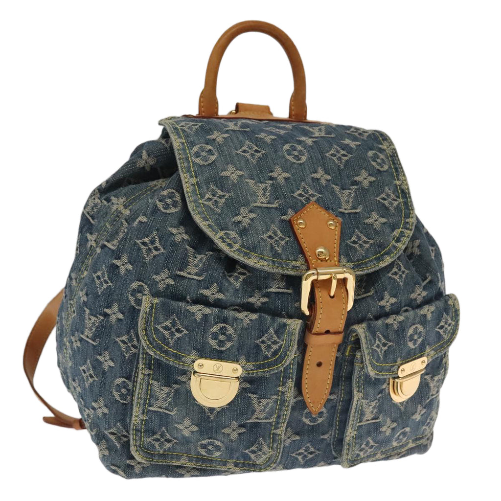 LOUIS VUITTON Monogram Denim Sac A DosGM Backpack Blue M95056 LV 106296AV