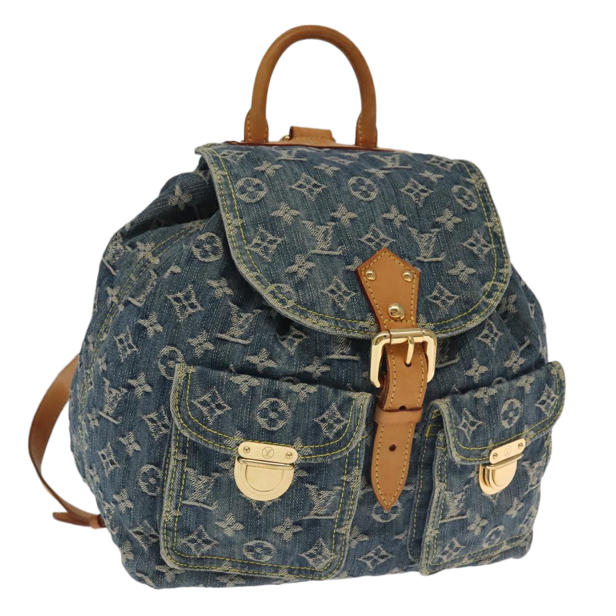 LOUIS VUITTON Monogram Denim Sac A DosGM Backpack Blue M95056 LV 106296AV
