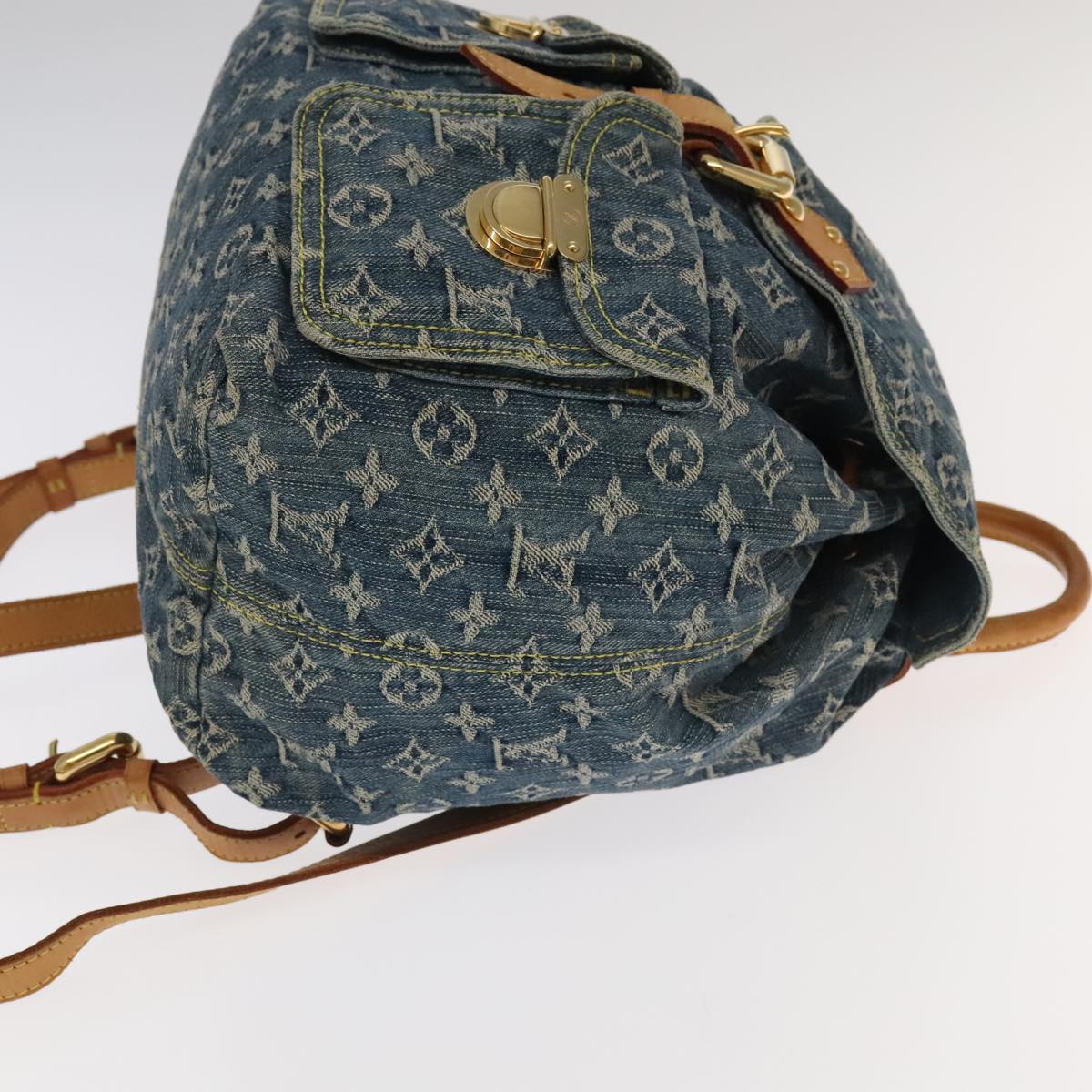 LOUIS VUITTON Monogram Denim Sac A DosGM Backpack Blue M95056 LV 106296AV