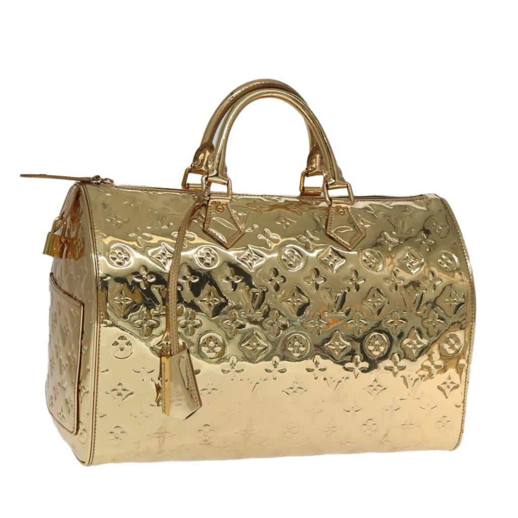 LOUIS VUITTON Monogram Miroir Speedy 35 Hand Bag Gold M95785 LV 106299SM