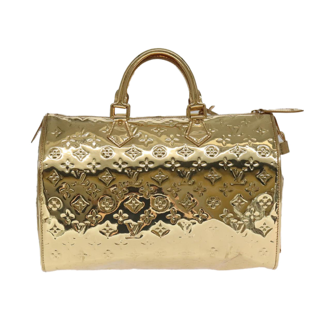 LOUIS VUITTON Monogram Miroir Speedy 35 Hand Bag Gold M95785 LV 106299SM