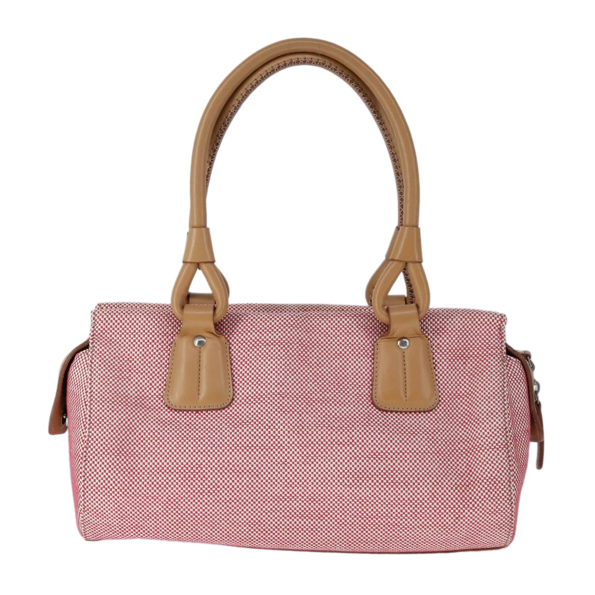 BURBERRY Hand Bag Canvas Red 107571