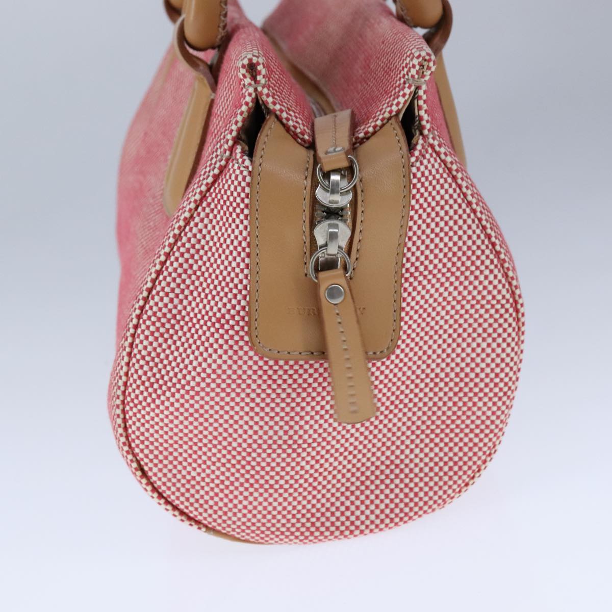 BURBERRY Hand Bag Canvas Red 107571